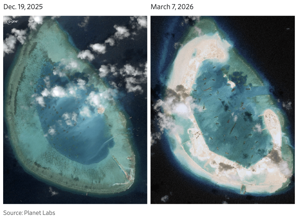 The Wall Street Journal: <a href="https://www.wsj.com/world/china/china-south-china-sea-military-base-3ebf3dc2?mod=e2twg"><strong>China Is Building Another Massive Base in the South China Sea</strong></a>, April 1