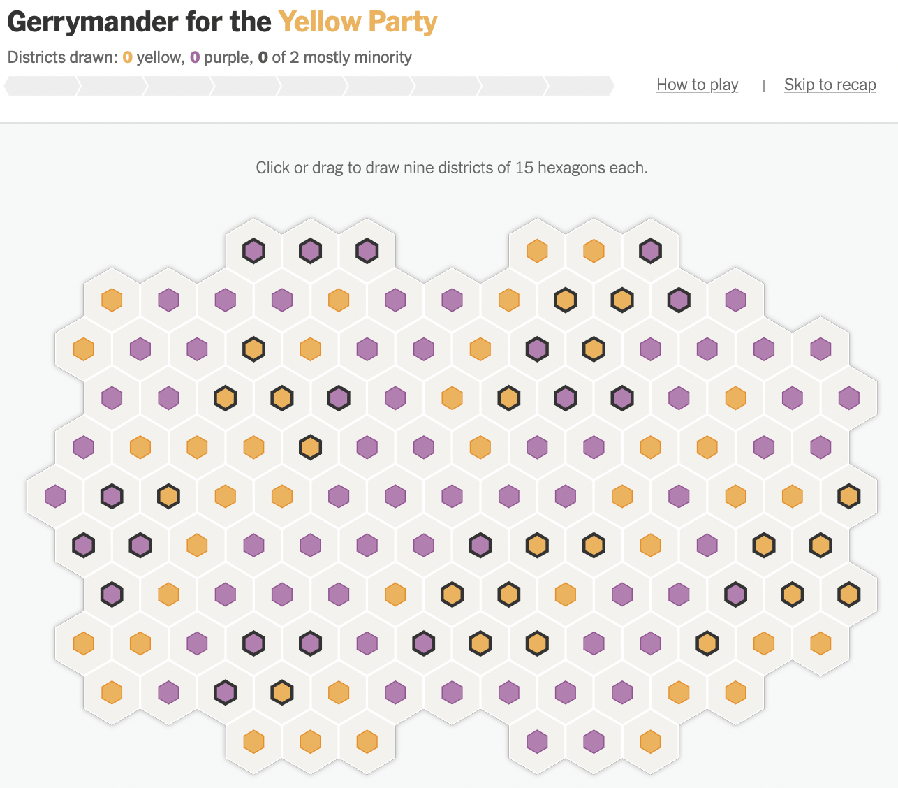 The New York Times: <strong><a href="https://www.nytimes.com/interactive/2022/01/27/us/politics/congressional-gerrymandering-redistricting-game-2022.html">Can You&nbsp;Gerrymander Your Party to Power?</a></strong>, January 27