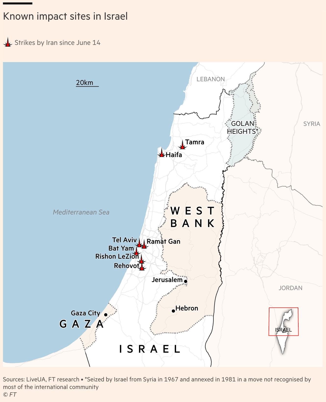 Financial Times:<strong> </strong><a href="https://www.ft.com/content/97667b54-219d-454e-a245-00b5d4b1d7c7"><strong>Millions of Israelis seek shelter as Iran fires latest missile barrage</strong></a>, June 15