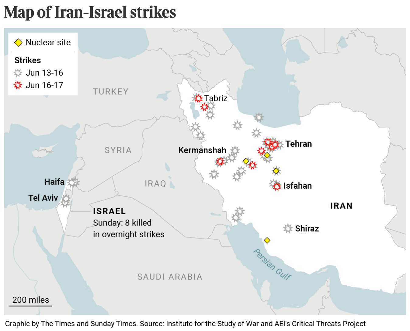 The Times:<strong> </strong><a href="https://www.thetimes.com/world/middle-east/israel-iran/article/trump-iran-war-israel-latest-news-l6l0jb6hp"><strong>Israel-Iran latest: Trump demands ‘unconditional surrender’ from Tehran</strong></a>, June 17