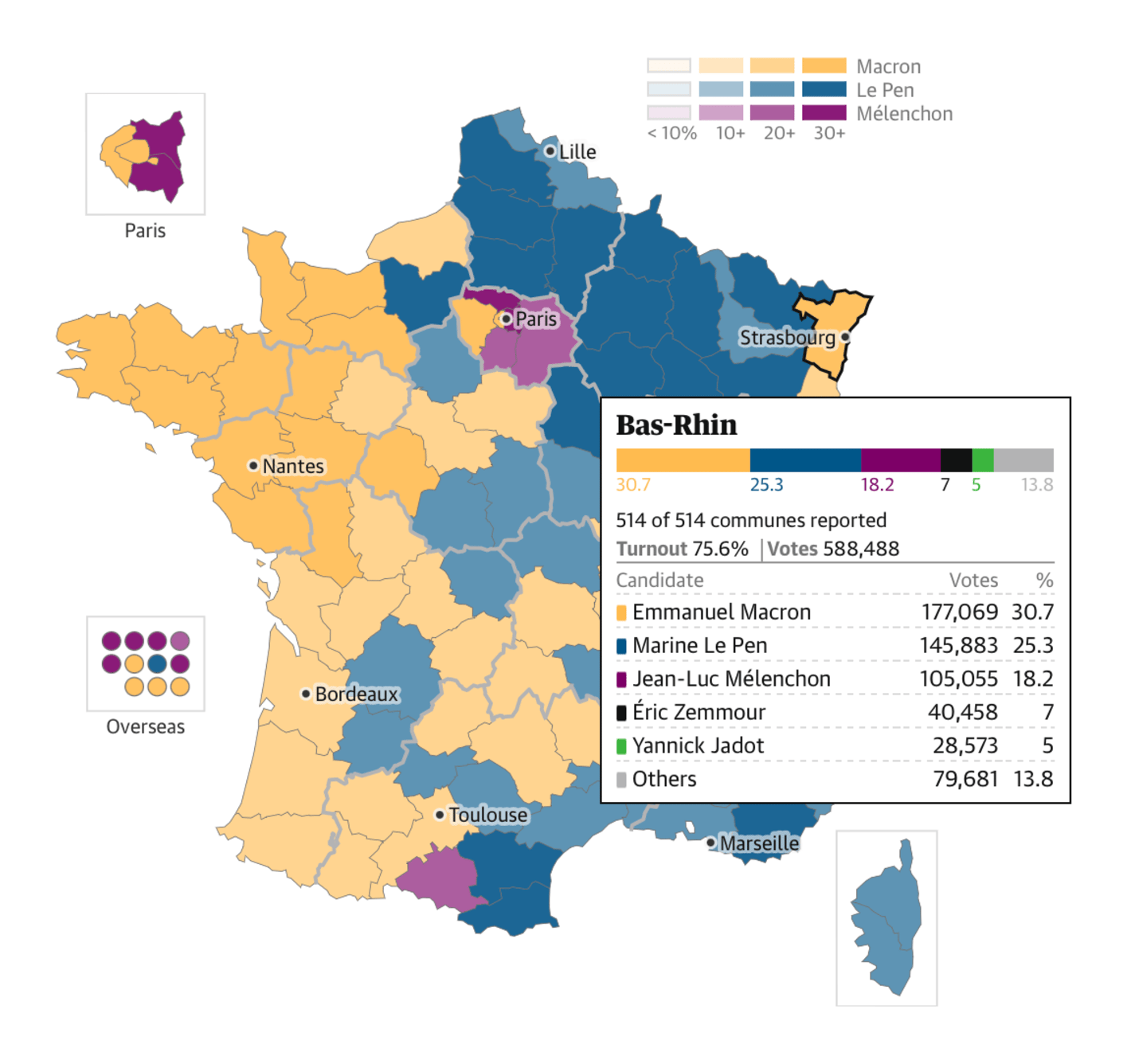 The Guardian: <strong><a href="https://www.theguardian.com/world/ng-interactive/2022/apr/10/french-election-2022-projected-result-and-latest-results">French election 2022: full live results</a></strong>, April 10