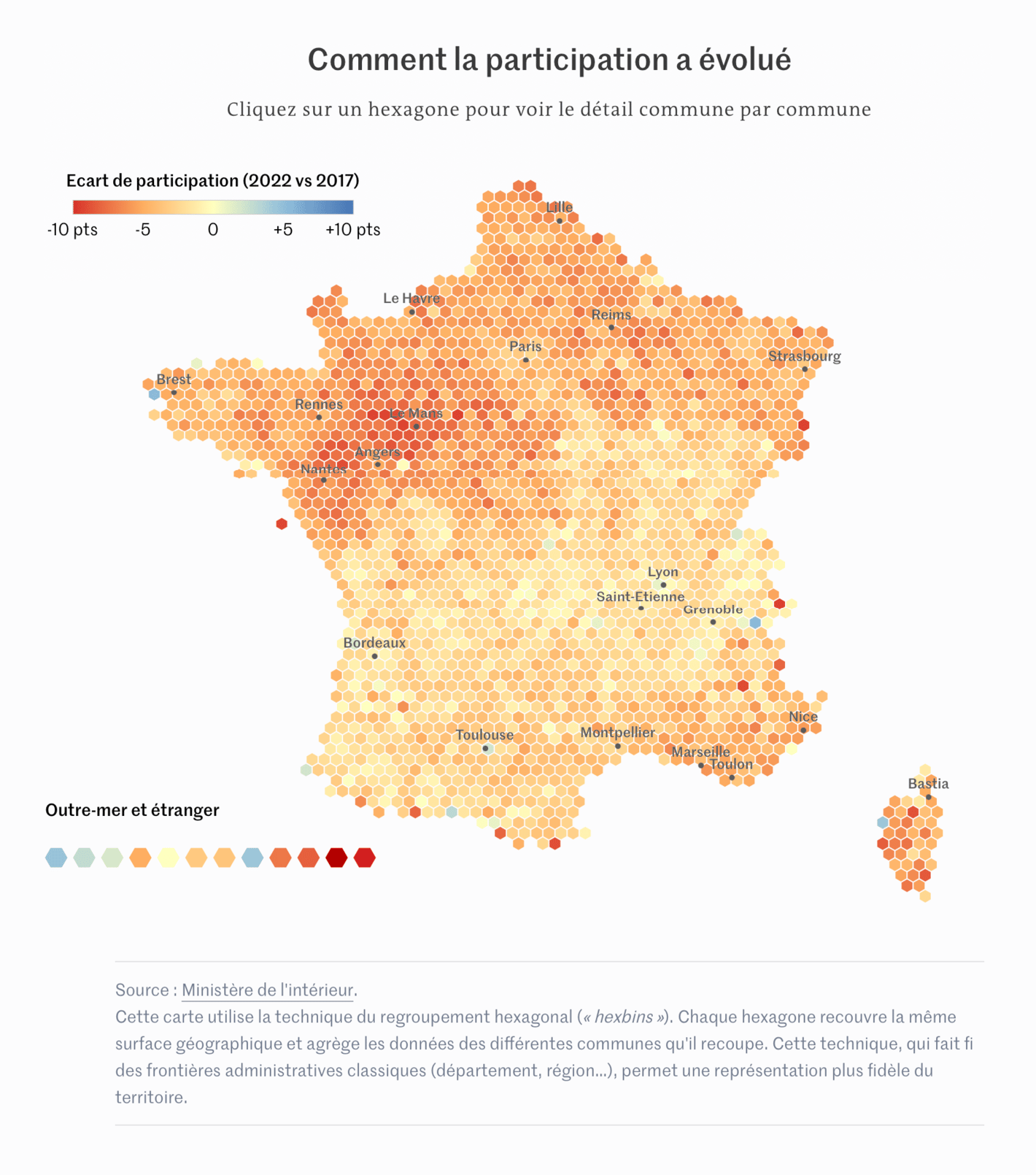 Le Monde: <strong><a href="https://www.lemonde.fr/les-decodeurs/article/2022/04/11/sept-cartes-et-graphiques-pour-comprendre-l-abstention-au-premier-tour-de-la-presidentielle-2022_6121706_4355770.html">Six cartes et graphiques pour comprendre l’abstention au premier tour de la présidentielle 2022</a></strong>, April 11