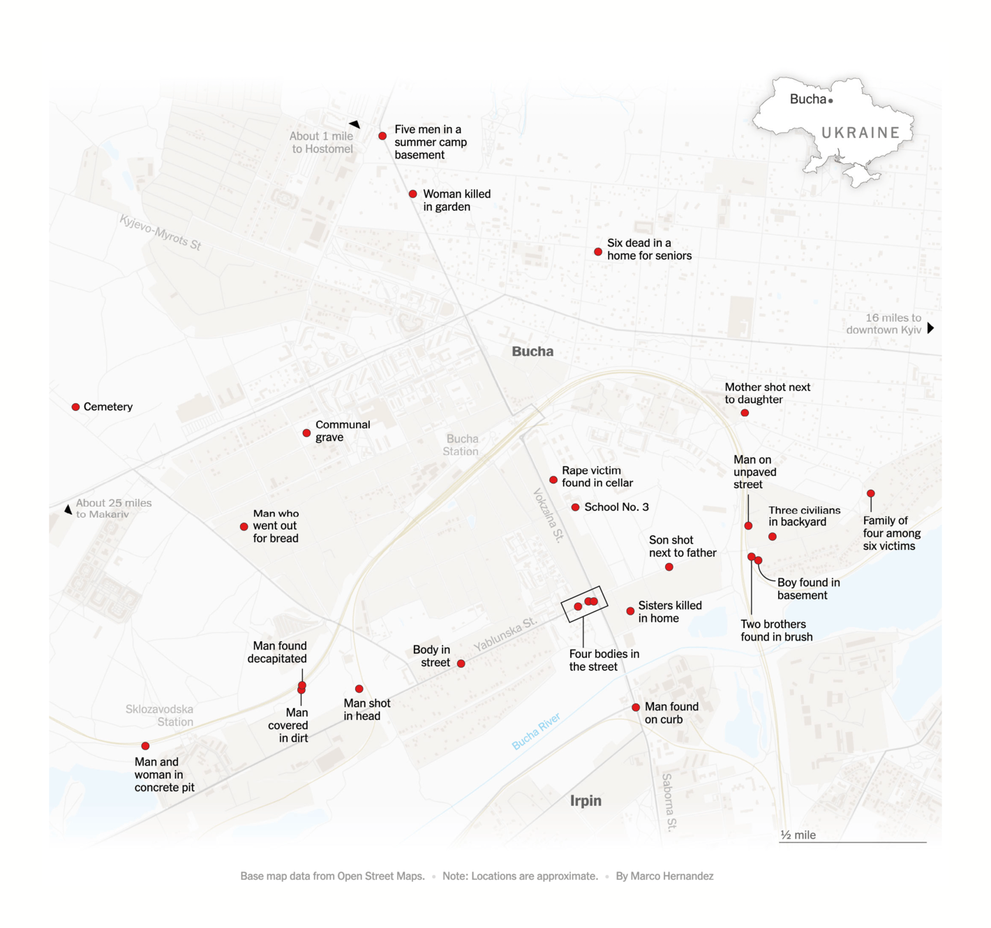 The New York Times: <strong><a href="https://www.nytimes.com/interactive/2022/04/11/world/europe/bucha-terror.html">Bucha’s Month of Terror</a></strong>, April 11