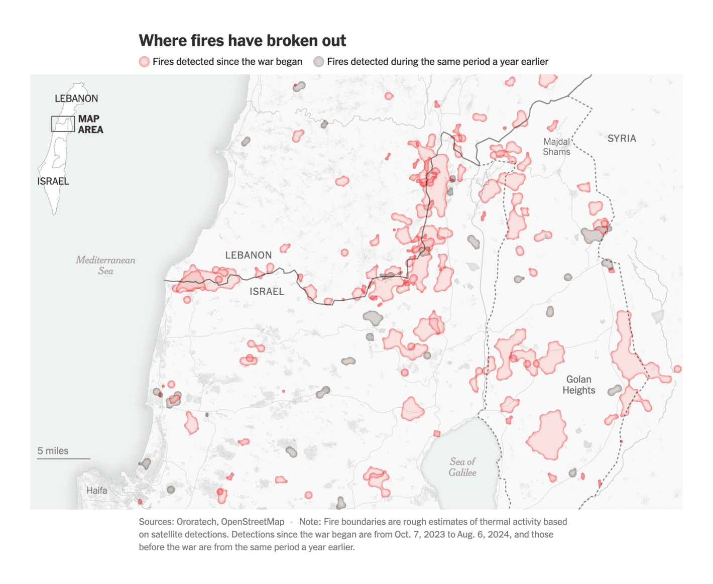 The New York Times: <strong><a href="https://nytimes.com/interactive/2024/08/08/world/middleeast/israel-lebanon-destruction.html">The Toll of 10 Months of Simmering Conflict on the Israel-Lebanon Border</a></strong>, August 8