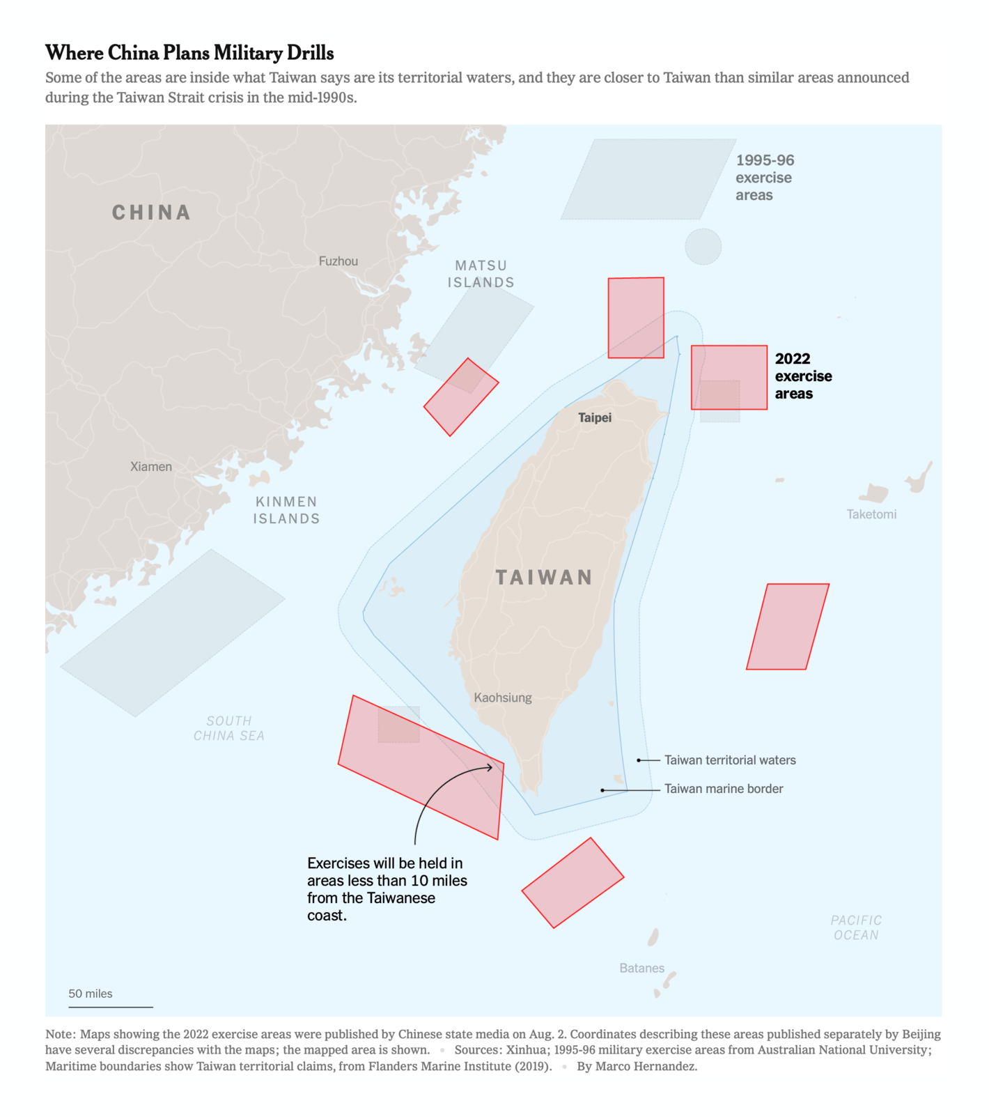 The New York Times: <a href="https://www.nytimes.com/2022/08/02/world/asia/china-taiwan-pelosi.html"><strong>After Pelosi’s arrival, China announced military drills in nearby waters</strong></a>, August 2