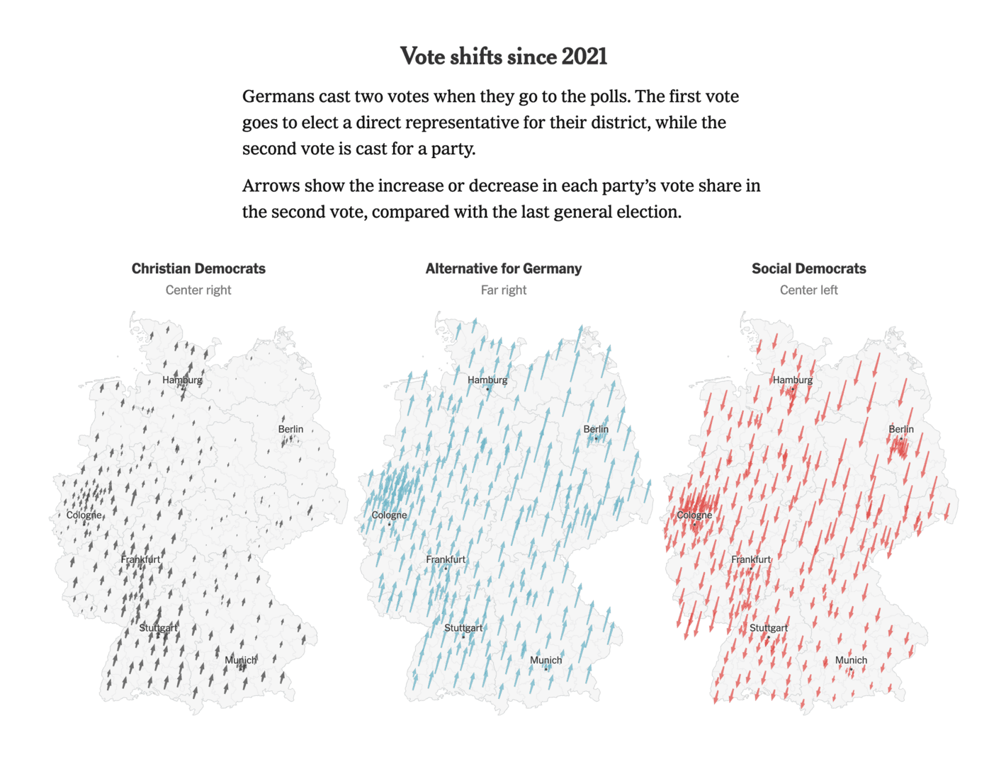The New York Times: <strong><a href="https://www.nytimes.com/interactive/2025/02/23/world/europe/germany-election-results-analysis.html">Germany Election Maps: How Conservatives Regained Power</a></strong>, February 23