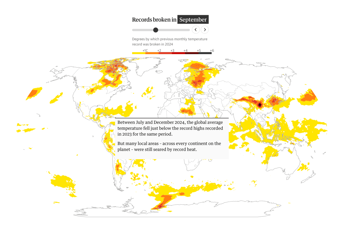 The Guardian: <strong><a href="https://www.theguardian.com/environment/ng-interactive/2025/feb/20/two-thirds-of-the-earths-surface-experienced-record-heat-in-2024-see-where-and-by-how-much-visualised">Two-thirds of the Earth’s surface experienced record heat in 2024. See where and by how much – visualised</a></strong>, February 20