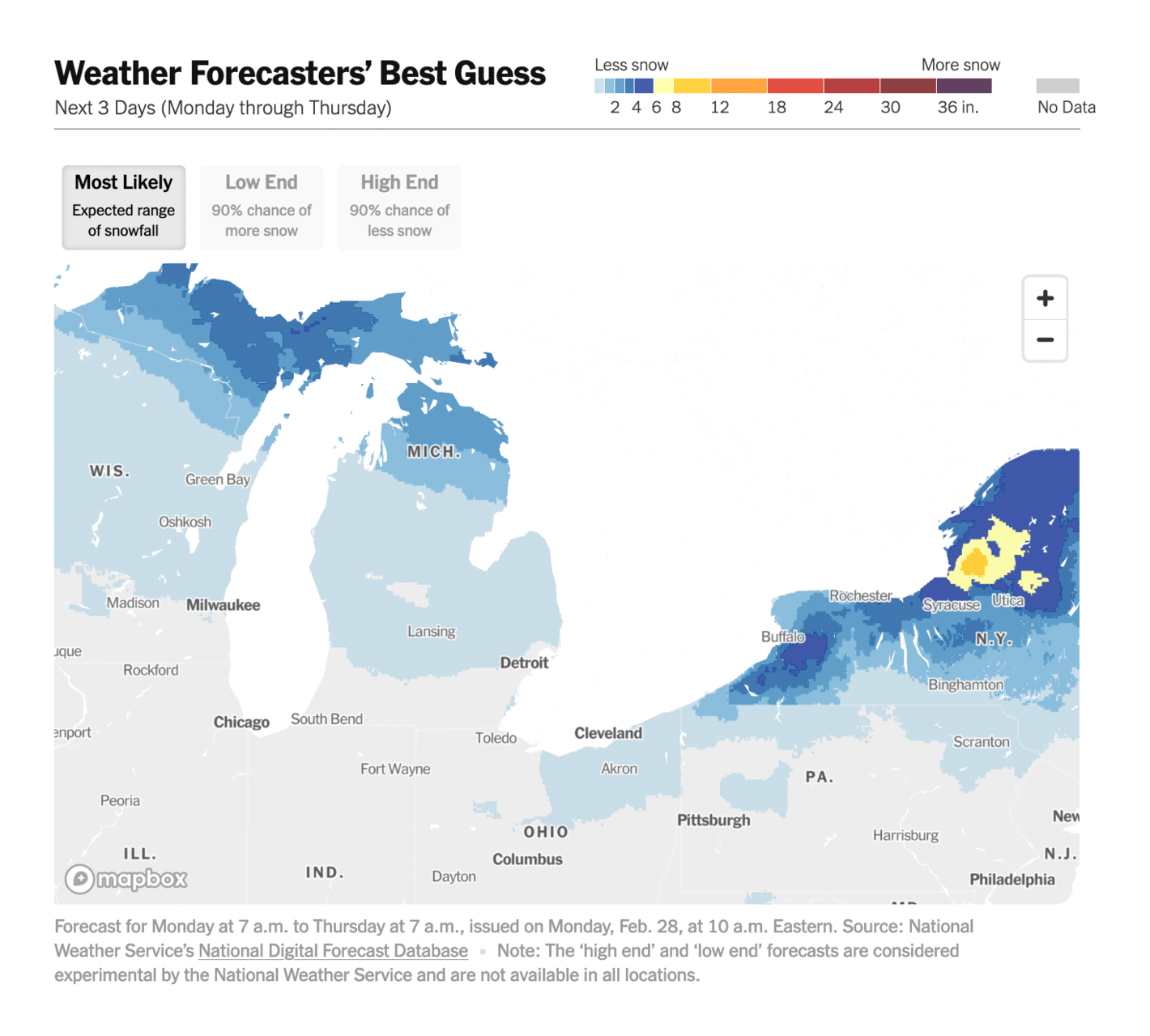 The New York Times: <strong><a href="https://www.nytimes.com/interactive/2022/upshot/snow-forecast-totals-lookup.html">How Much Snow Will Fall Where You Live?</a></strong>, February 23