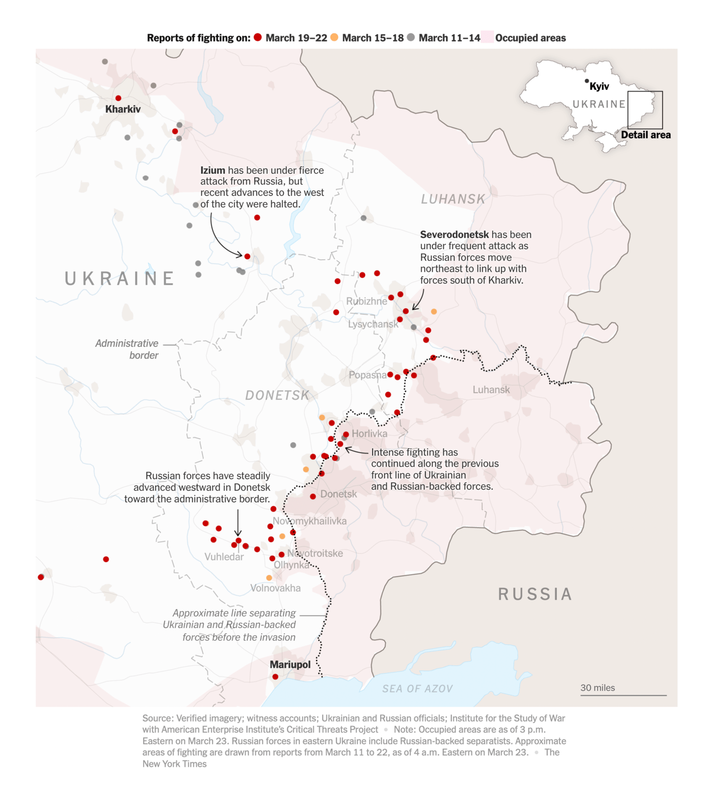 The New York Times: <strong><a href="https://www.nytimes.com/interactive/2022/world/europe/ukraine-maps.html?smid=tw-nytimes&amp;smtyp=cur">Where Russian forces have made advances in eastern Ukraine</a></strong>, March 23