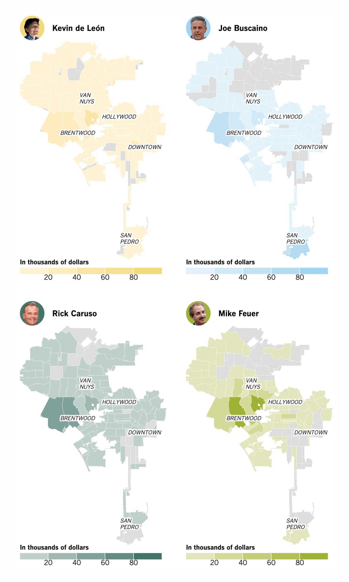 The Los Angeles Times: <a href="https://www.latimes.com/projects/los-angeles-mayoral-election-maps-campaign-funding-primary-2022/"><strong>Where L.A. mayoral candidates raise the most money</strong></a>, May 10