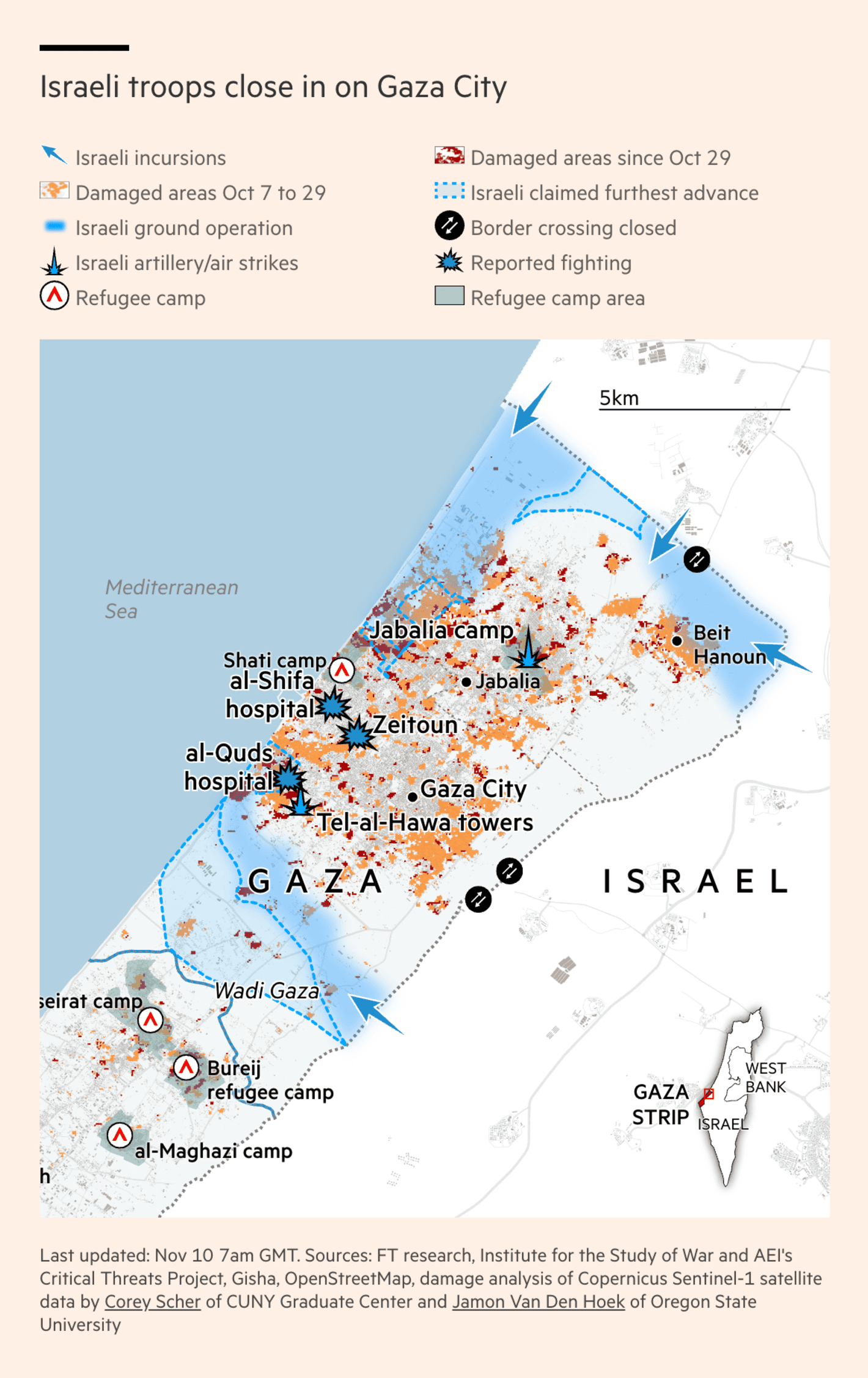 Financial Times: <strong><a href="https://www.ft.com/content/9fda2da3-03a4-4cbc-aae8-11338e18218e">Does Israel have a road map for Gaza’s future?</a></strong>, November 10
