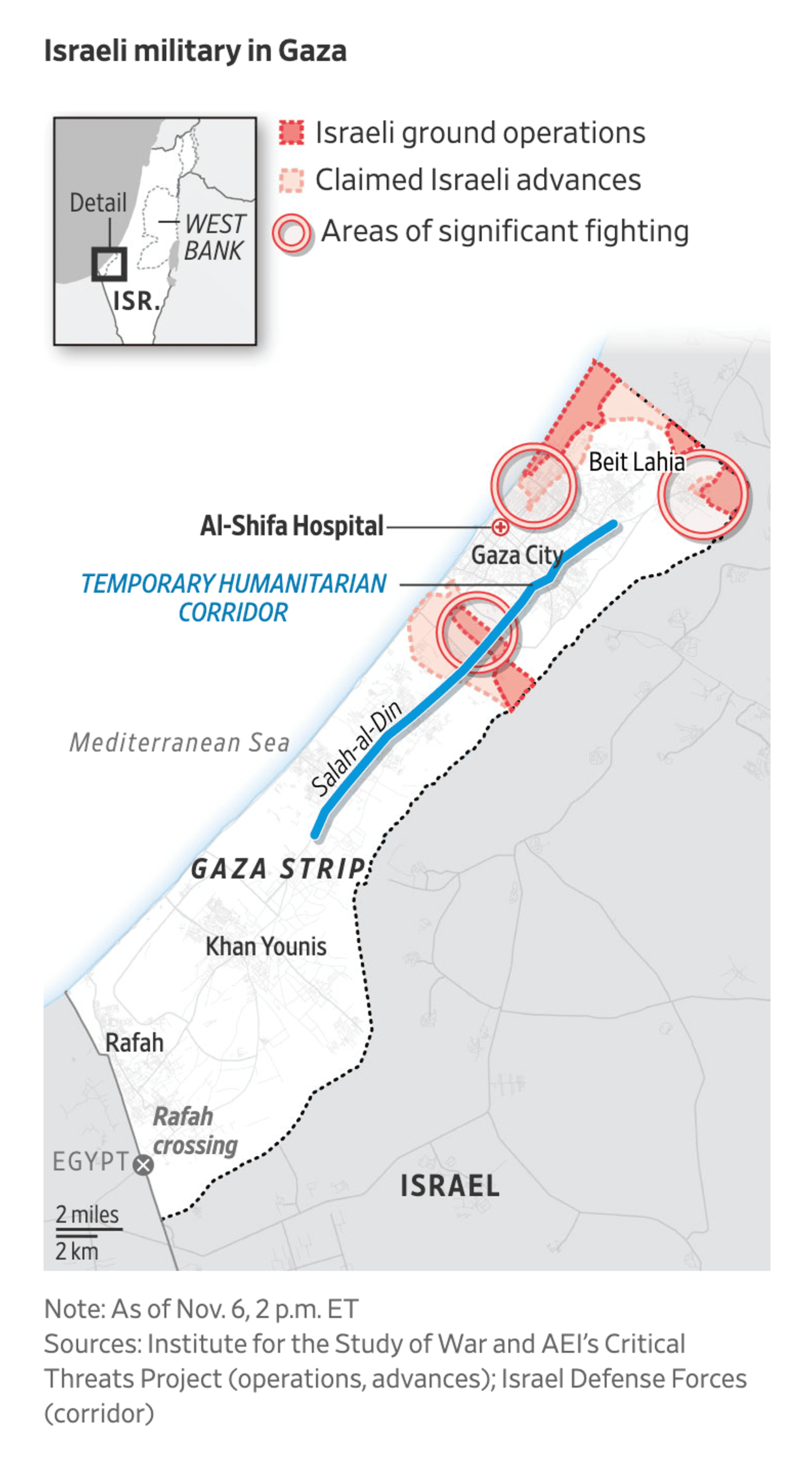 The Wall Street Journal: <strong><a href="https://www.wsj.com/world/middle-east/netanyahu-says-israel-will-control-gaza-security-indefinitely-5979ac93?mod=e2twg">U.S. Pushes Back on Israel’s Security Plan in Gaza After War</a></strong>, November 7