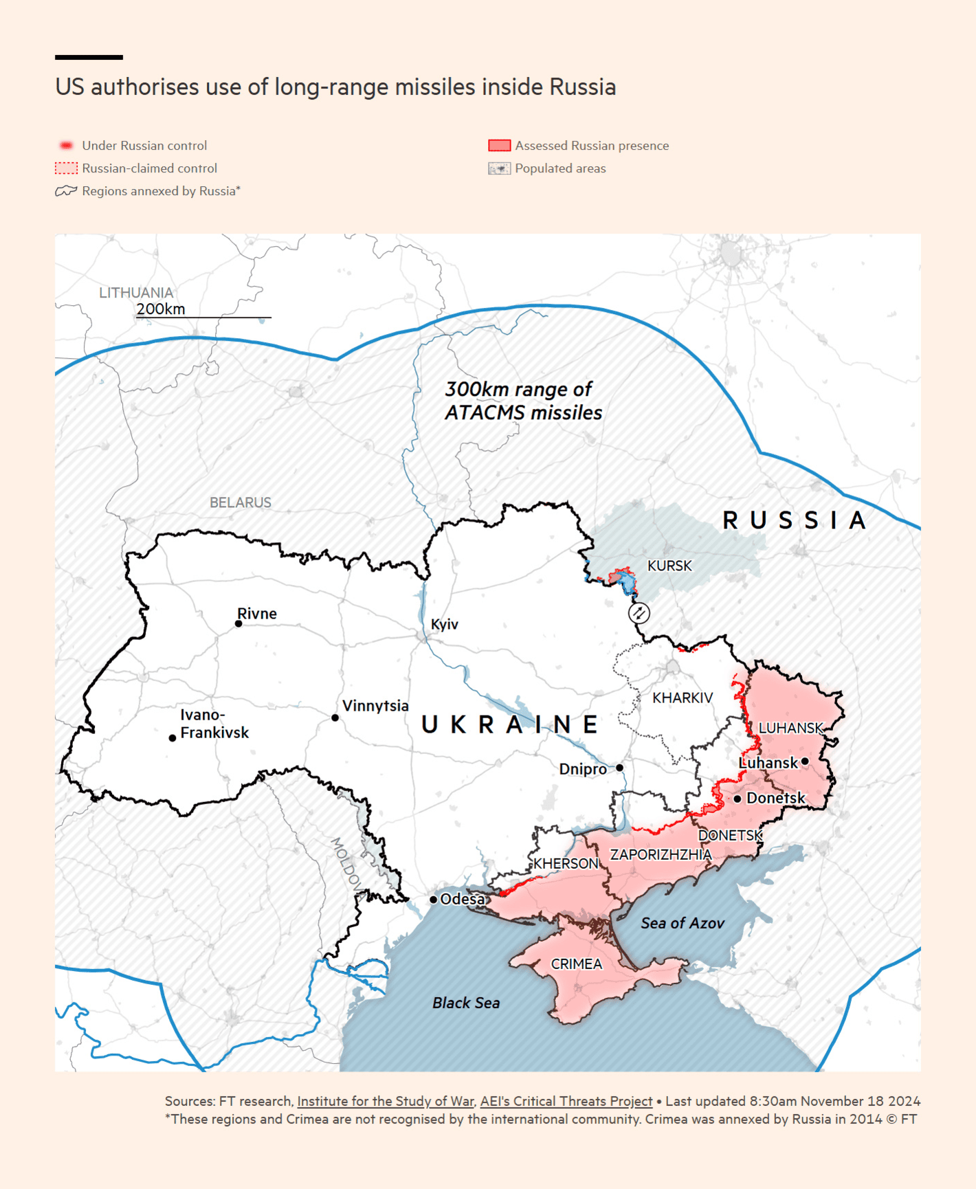 Financial Times: <strong><a href="https://x.com/sdbernard/status/1858437202050482687">Joe Biden allows Ukraine to strike Russia with US-made long-range missiles</a></strong>, November 18