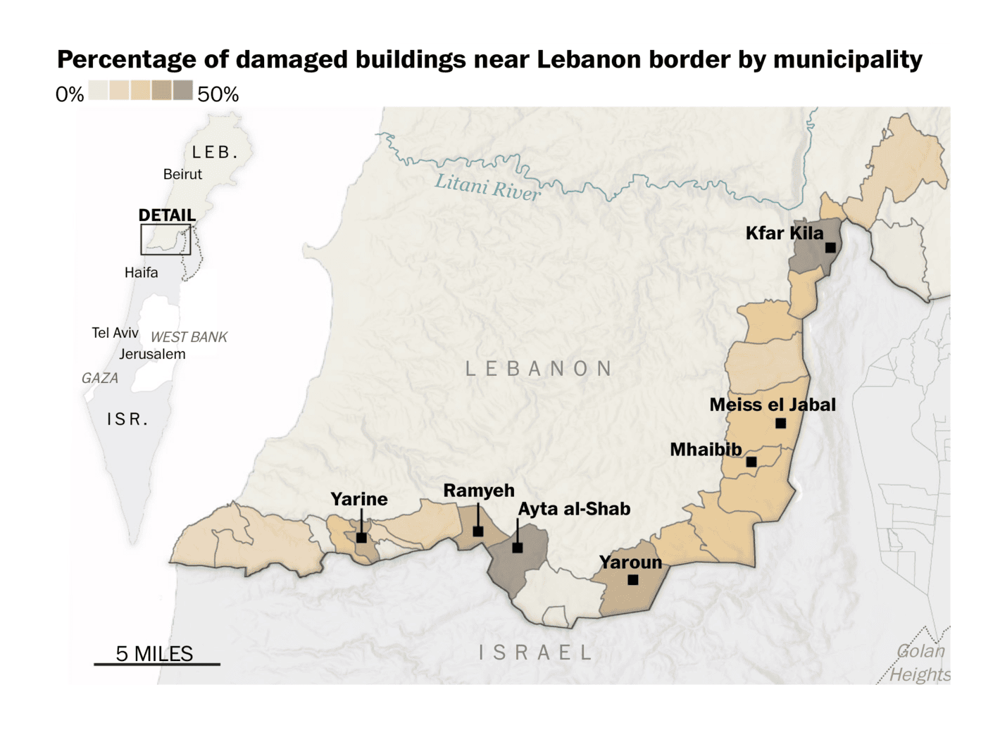 The Washington Post: <a href="https://www.washingtonpost.com/world/2024/10/31/israel-war-lebanon-south-destruction/"><strong>Israel has damaged or destroyed nearly a quarter of buildings in Lebanon’s south</strong></a>, October 31