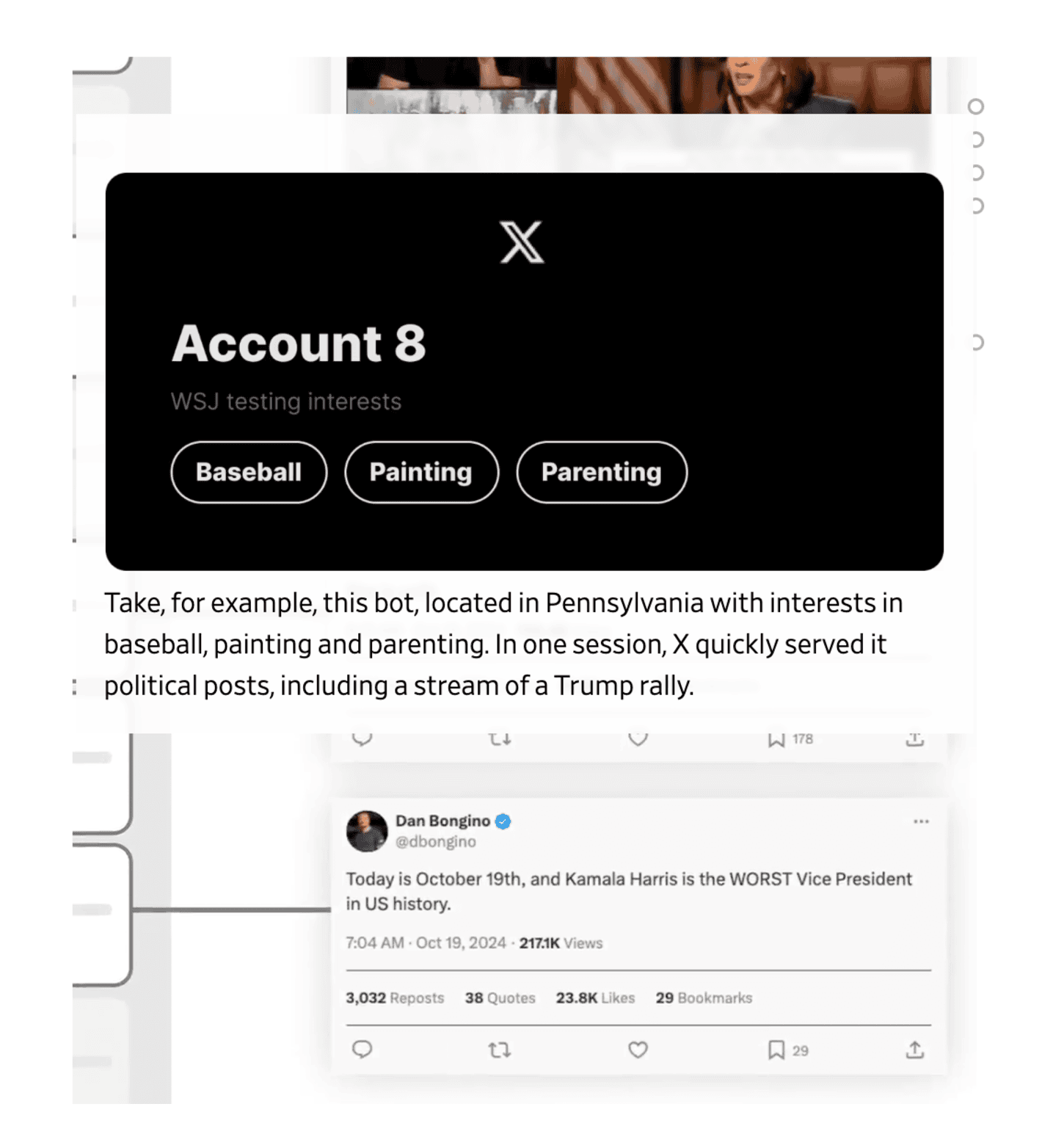 The Wall Street Journal: <a href="https://www.wsj.com/politics/elections/x-twitter-political-content-election-2024-28f2dadd"><strong>X Algorithm Feeds Users Political Content—Whether They Want It or Not</strong></a>, October 29