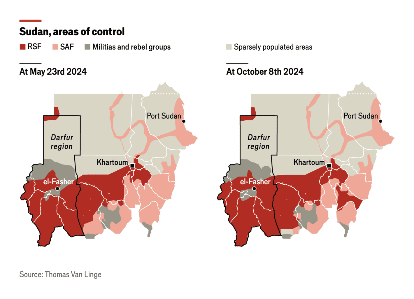 The Economist: <strong><a href="https://www.economist.com/graphic-detail/2024/10/16/the-war-in-sudan-in-maps-and-charts">The war in Sudan, in maps and charts</a></strong>, October 16