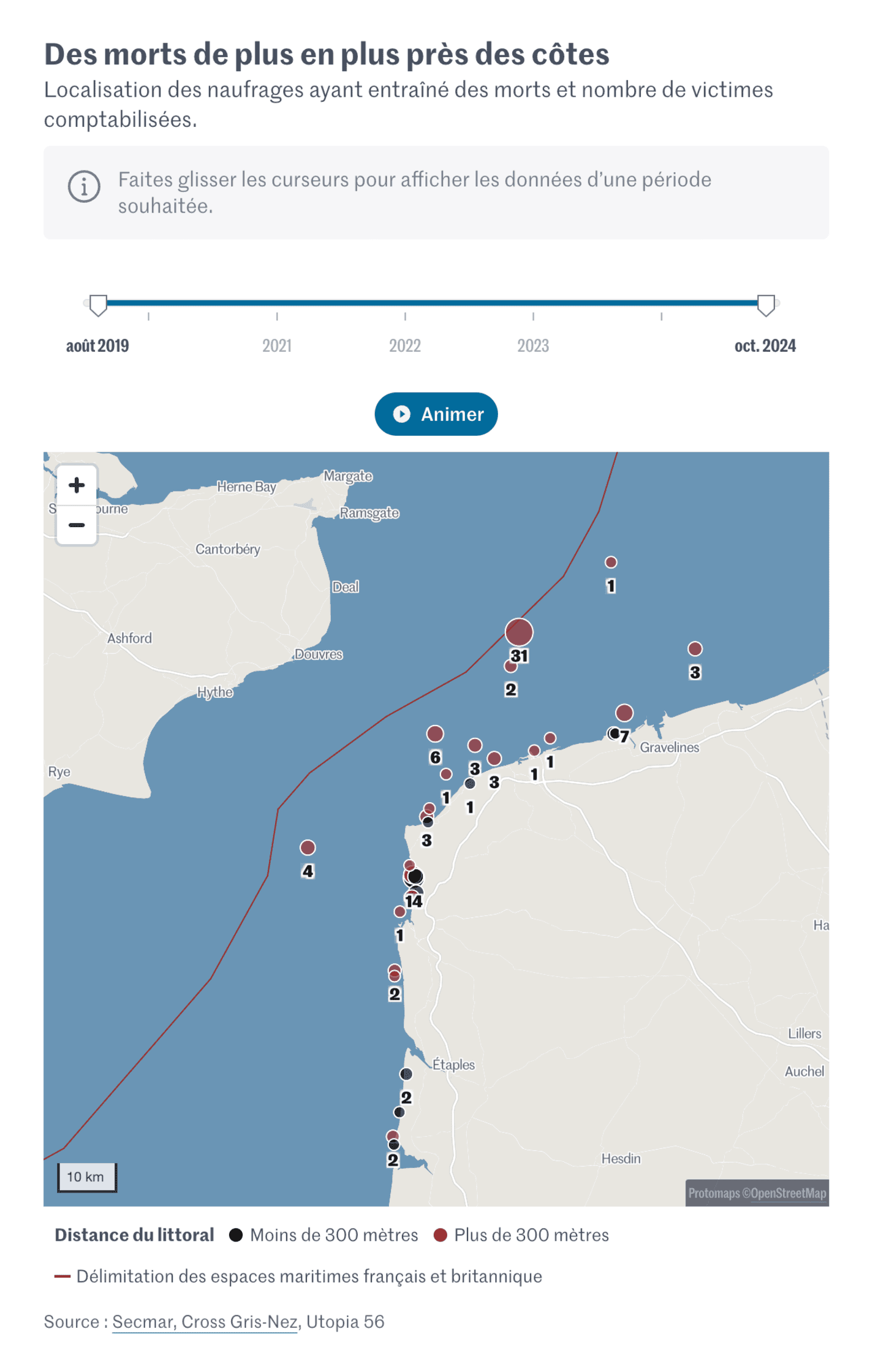Le Monde: <strong><a href="https://www.lemonde.fr/societe/article/2024/10/23/traversees-de-la-manche-de-migrants-enquete-sur-la-pertinence-des-moyens-des-secours-mis-en-uvre_6358679_3224.html">Manche&nbsp;: 54 migrants morts depuis le début de l’année, les moyens des secours mis en œuvre sont-ils adaptés&nbsp;?</a></strong> [<em>54 migrants dead since the beginning of the year, are the rescue resources implemented adequate?</em>], October 24