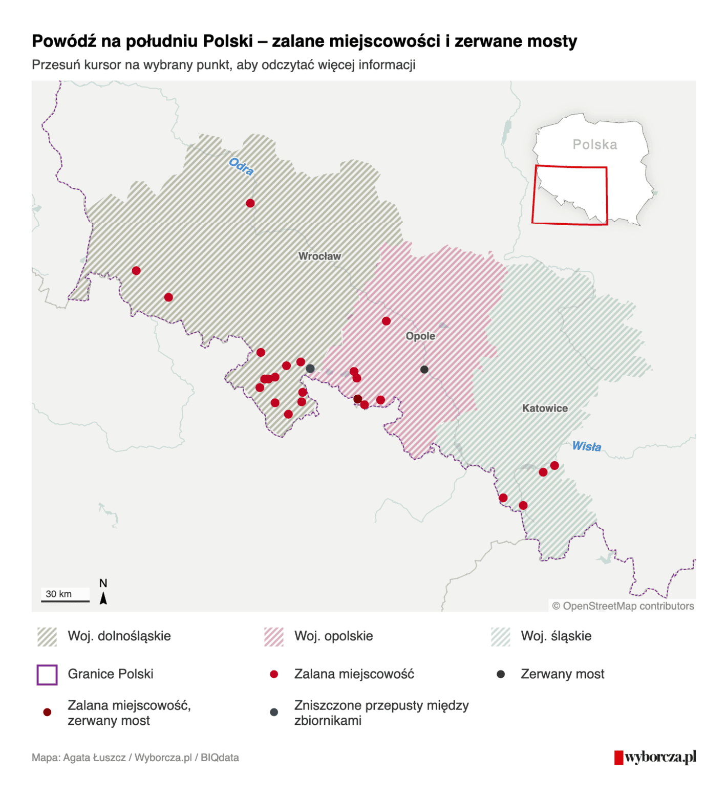 Gazeta Wyborcza: <strong><a href="https://biqdata.wyborcza.pl/biqdata/7,159116,31308035,zagrozenie-powodziowe-ktore-miejscowosci-sa-bezpieczne-gdzie.html">Gdzie wprowadzono stan klęski żywiołowej, które miejscowości są bezpieczne, gdzie szykować się na powodziową falę</a></strong> [<em>Where a state of natural disaster has been declared, which towns are safe, where to prepare for a flood wave</em>], September 16