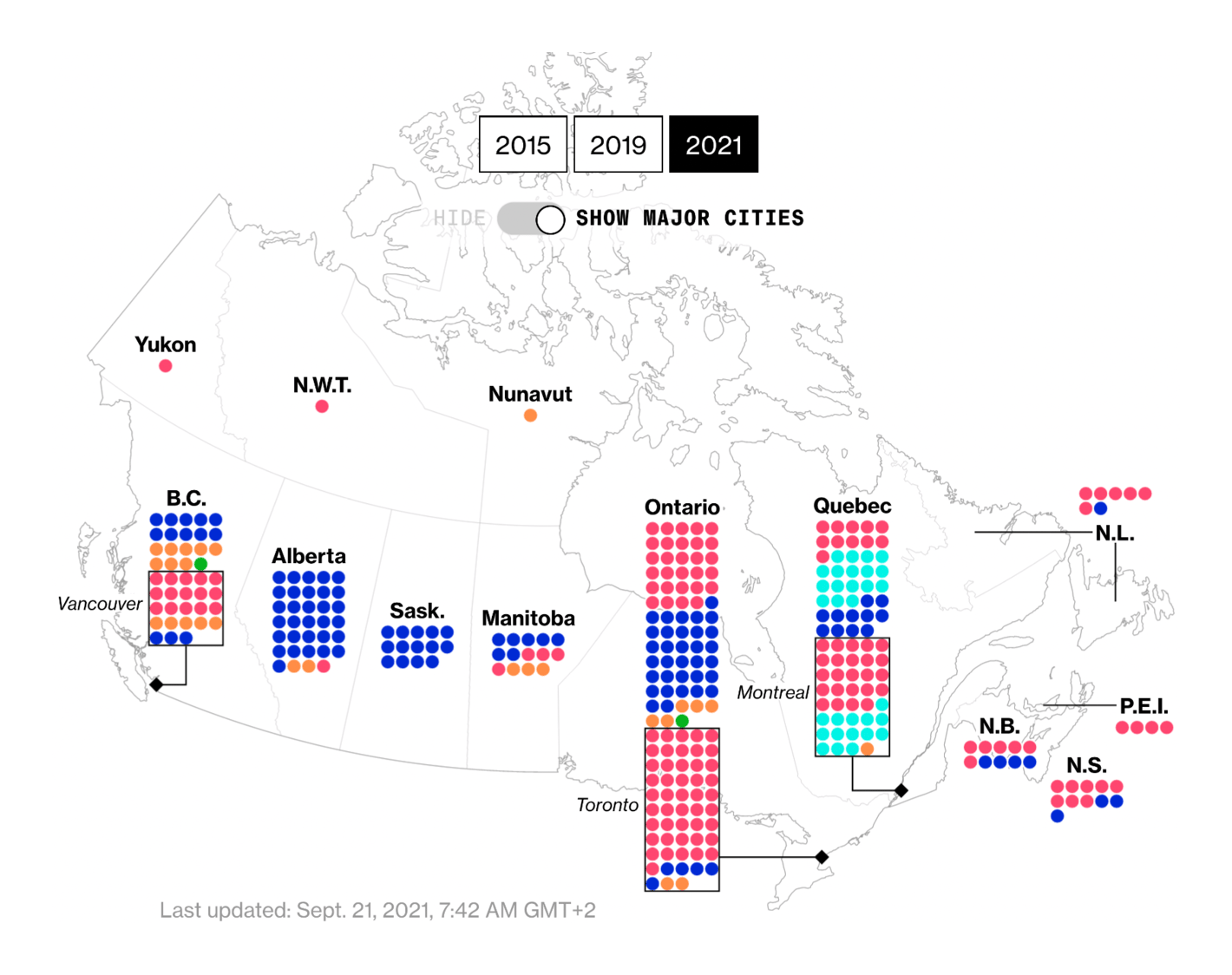 Bloomberg: <a href="https://www.bloomberg.com/graphics/2021-canada-election-live-results/?cmpid%3D=socialflow-twitter-graphics"><strong>Canadian Election Live Results</strong></a>, September 20