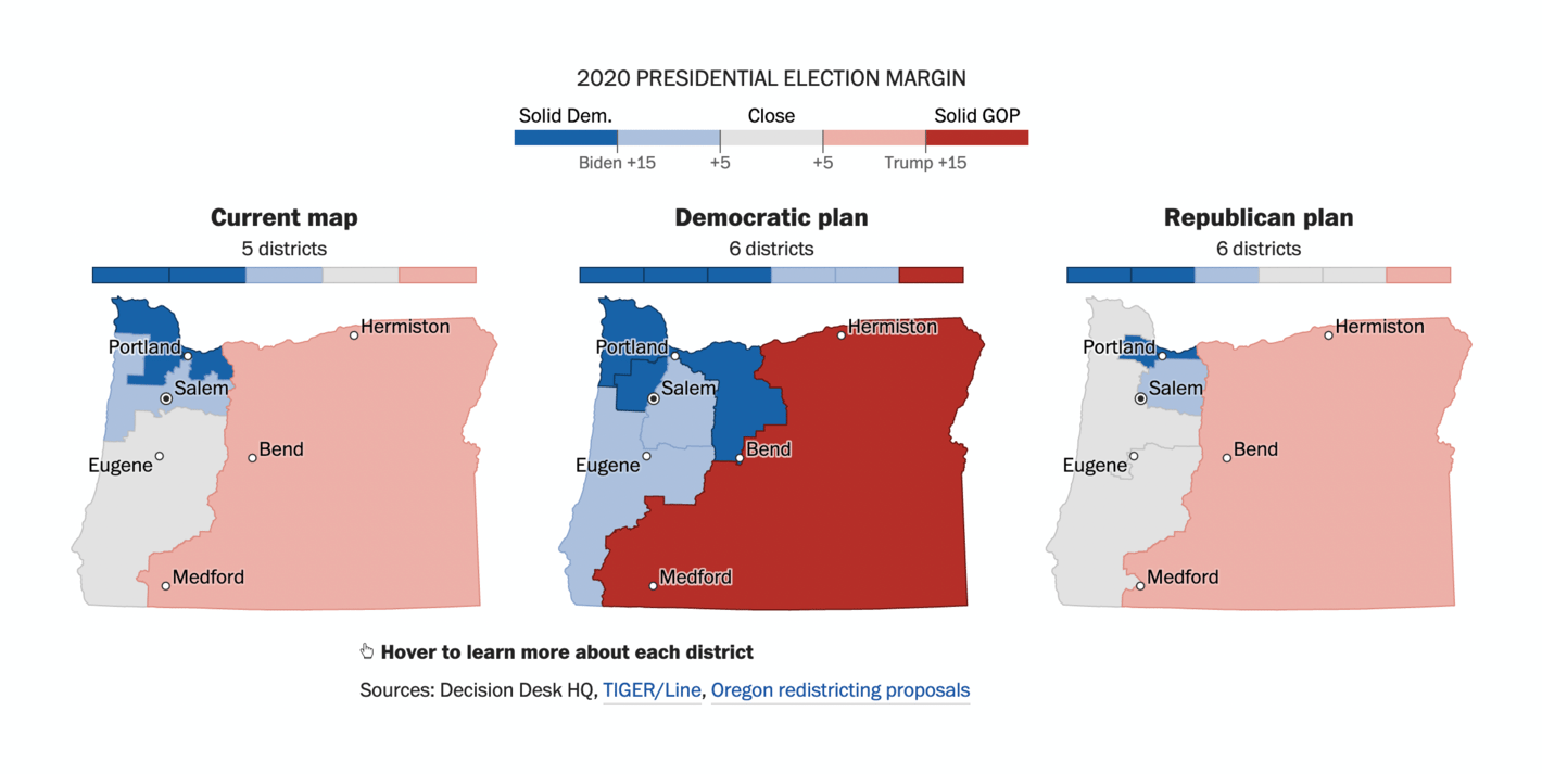The Washington Post: <a href="https://www.washingtonpost.com/politics/interactive/2021/redistricting-proposals-oregon-indiana-colorado/?utm_source=twitter&amp;utm_medium=social&amp;utm_campaign=wp_graphics"><strong>Map proposals show how parties hope to gain from new congressional boundaries</strong></a>, September 17