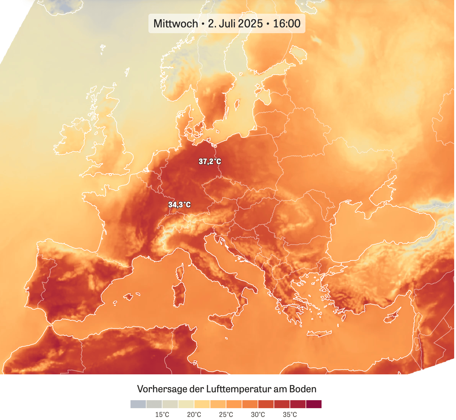 Die Zeit: <a href="https://www.zeit.de/wissen/2025-07/hitze-europa-hoechsttemperaturen-vergleich-daten?freebie=0136142c"><strong>Hier ist die Hitze am extremsten</strong></a> [<em>Here's where the heat is most extreme</em>], July 2