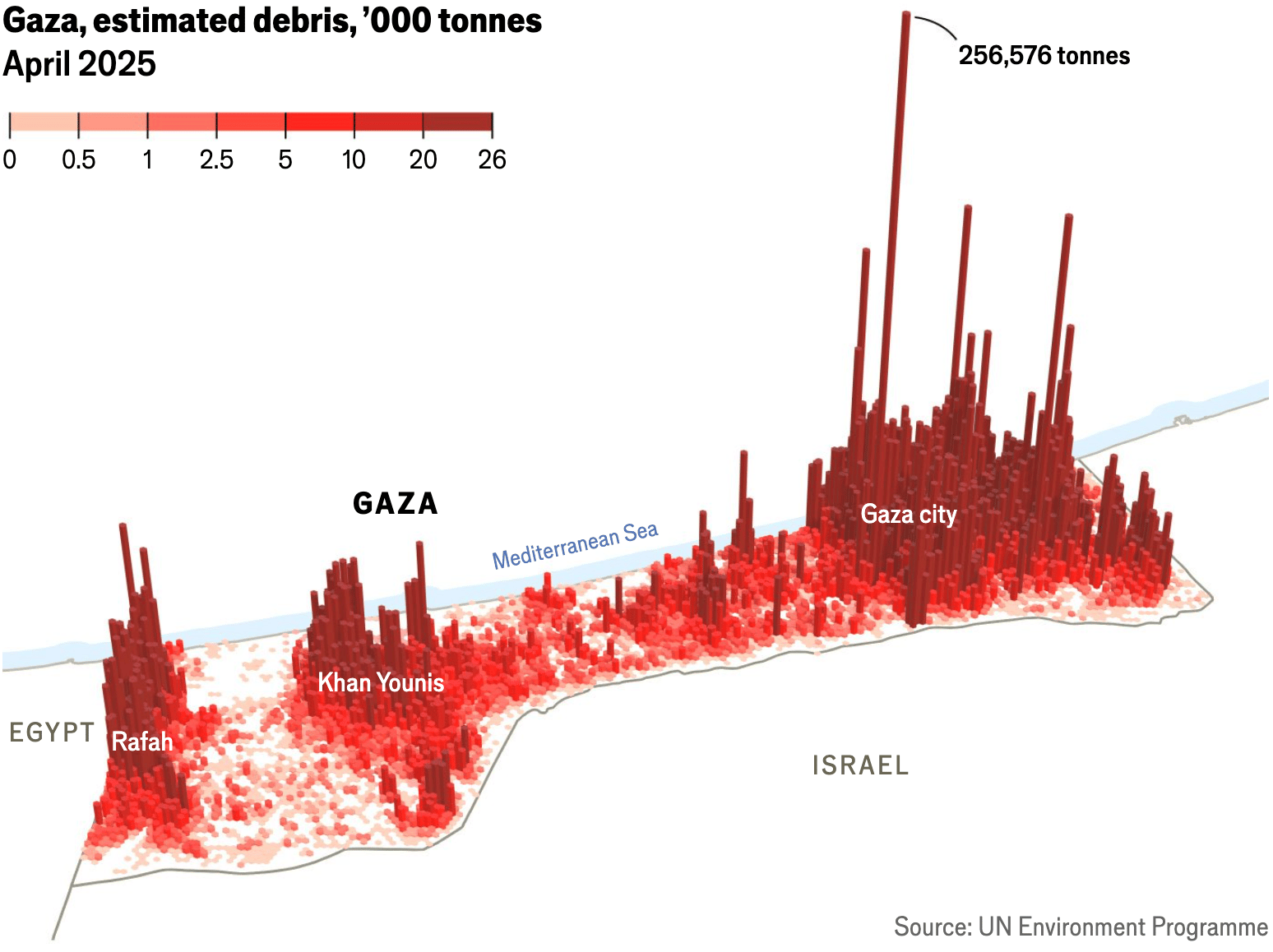 The Economist: <a href="https://www.economist.com/interactive/graphic-detail/2025/08/06/how-much-of-gaza-is-left-standing"><strong>How much of Gaza is left standing?</strong></a>, August 6