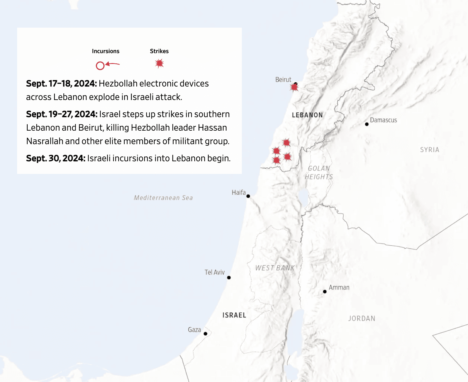 The Wall Street Journal: <a href="https://www.wsj.com/world/middle-east/map-middle-east-conflict-israel-gaza-iran-40bf46c5?mod=e2twg"><strong>These Maps Show How the Middle East Conflict Is Spiraling</strong></a>, November 4