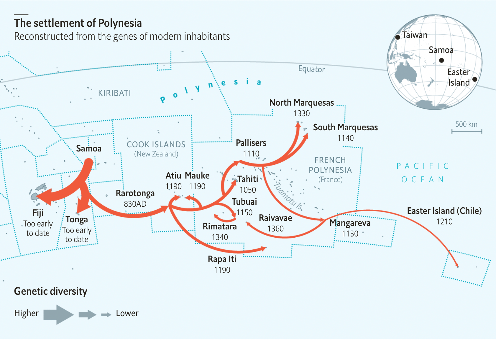 The Economist: <strong><a href="https://www.economist.com/graphic-detail/2021/09/25/genes-reveal-how-and-when-humans-reached-remote-corners-of-pacific">Genes reveal how and when humans reached remote corners of Pacific</a></strong>, September 25