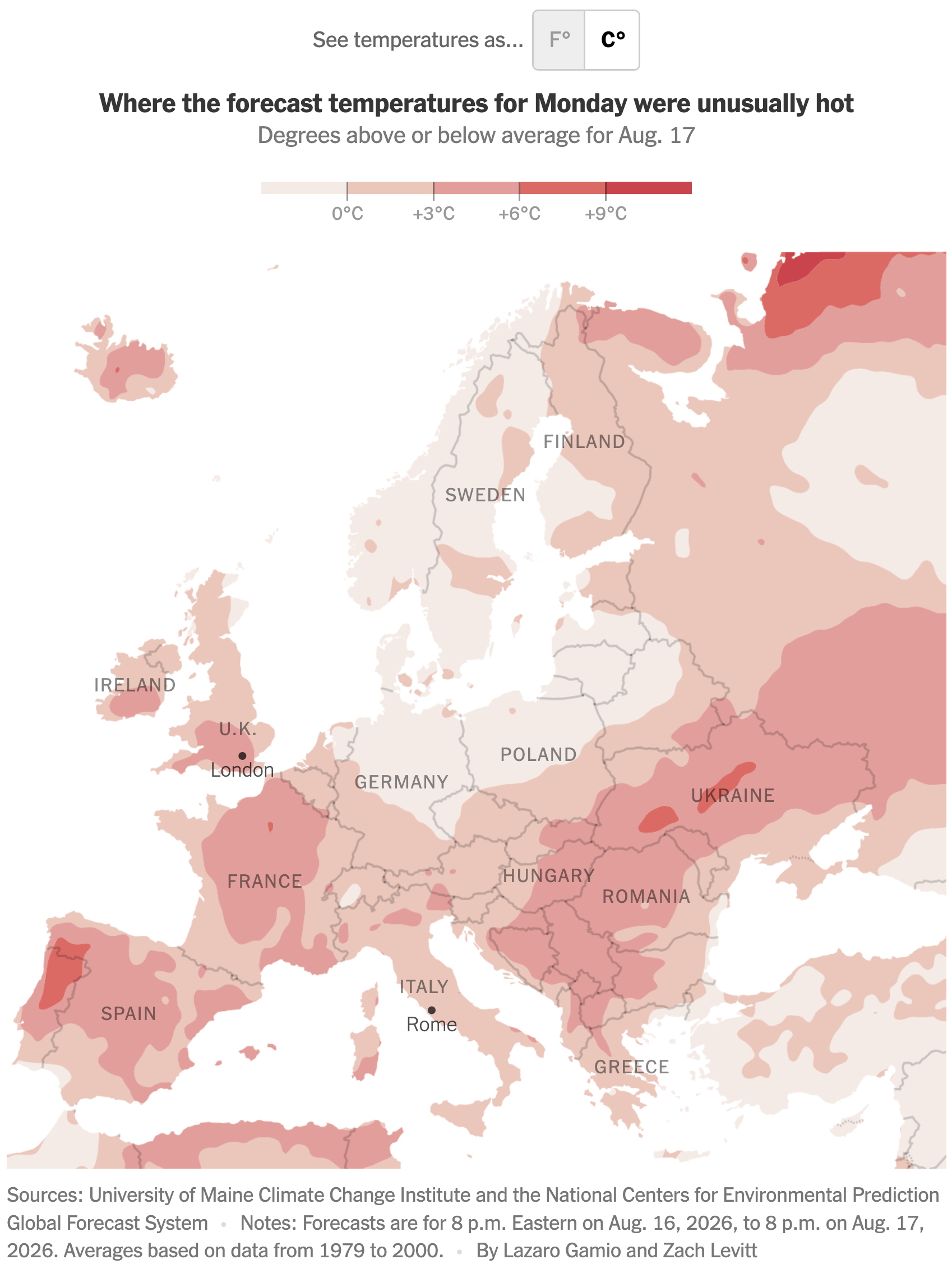 The New York Times: <a href="https://www.nytimes.com/2026/08/11/weather/europe-extreme-heat-wave-uk-france-spain.html"><strong>Europe Is Heating Up This Week. Here’s What to Know</strong></a>, August 11