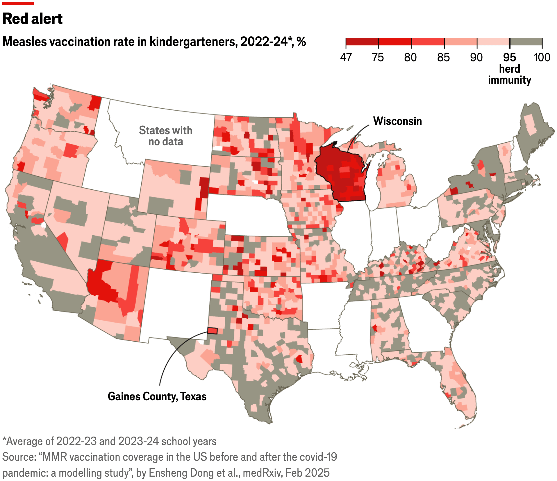 The Economist: <a href="https://www.economist.com/graphic-detail/2025/05/14/how-much-worse-could-americas-measles-outbreak-get"><strong>How much worse could America’s measles outbreak get?</strong></a>, May 14