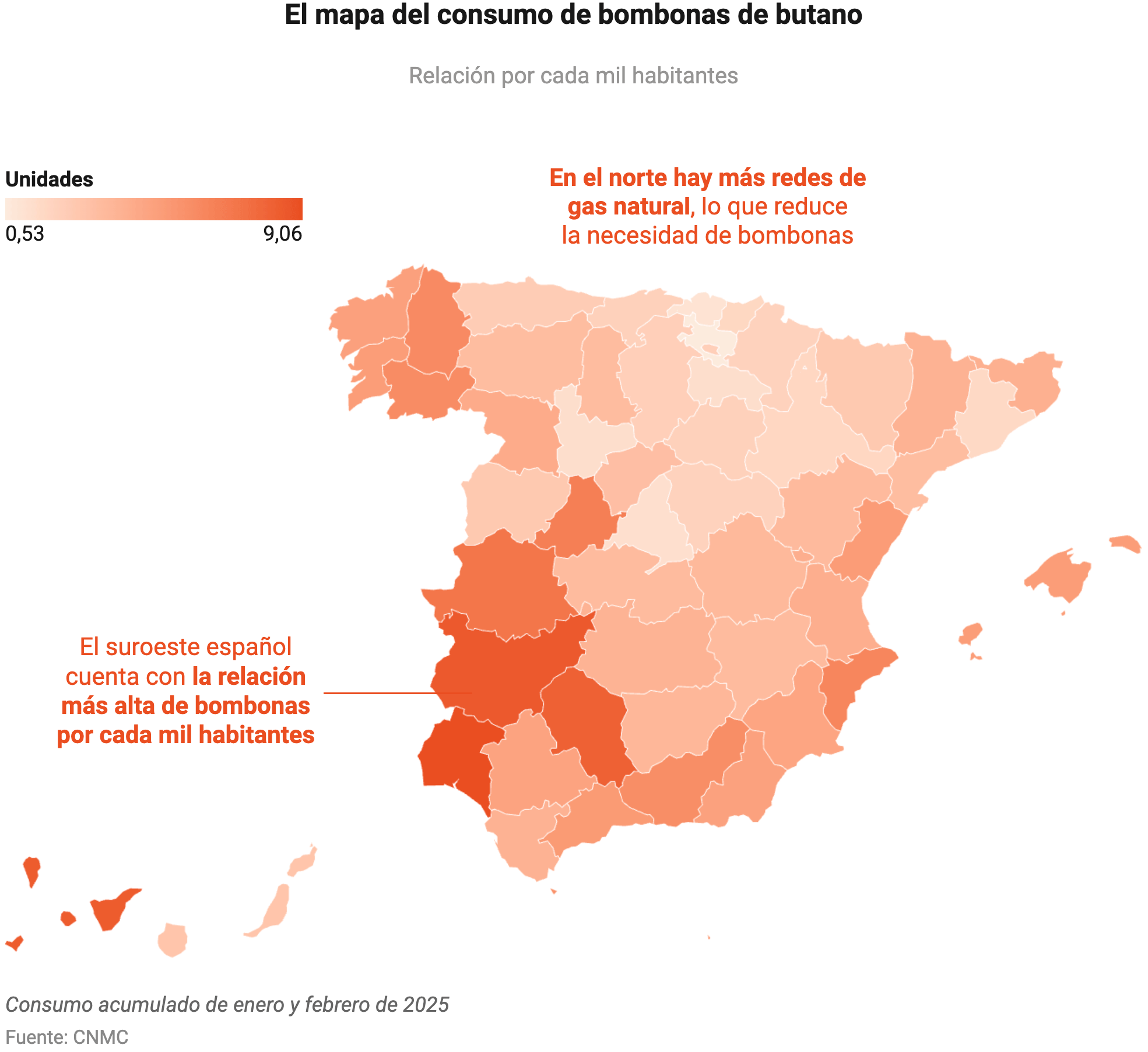 Diario Sur: <a href="https://www.diariosur.es/economia/bombona-butano-resiste-apagon-moda-subida-precios-20250505070051-ntrc.html"><strong>La bombona de butano resiste al apagón, la moda y la subida de los precios</strong></a><strong> </strong>[<em>Chart title: The map of butane cylinder consumption</em>], May 4