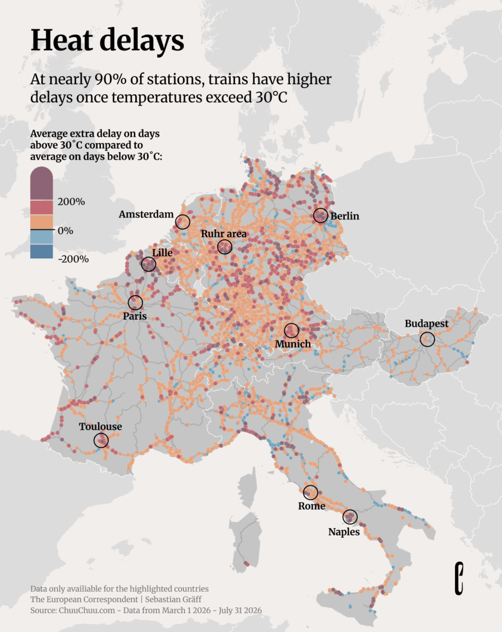 The European Correspondent: <a href="https://europeancorrespondent.com/en/r/summer-heat-delays-our-trains"><strong>Summer heat delays our trains</strong></a>, August 14