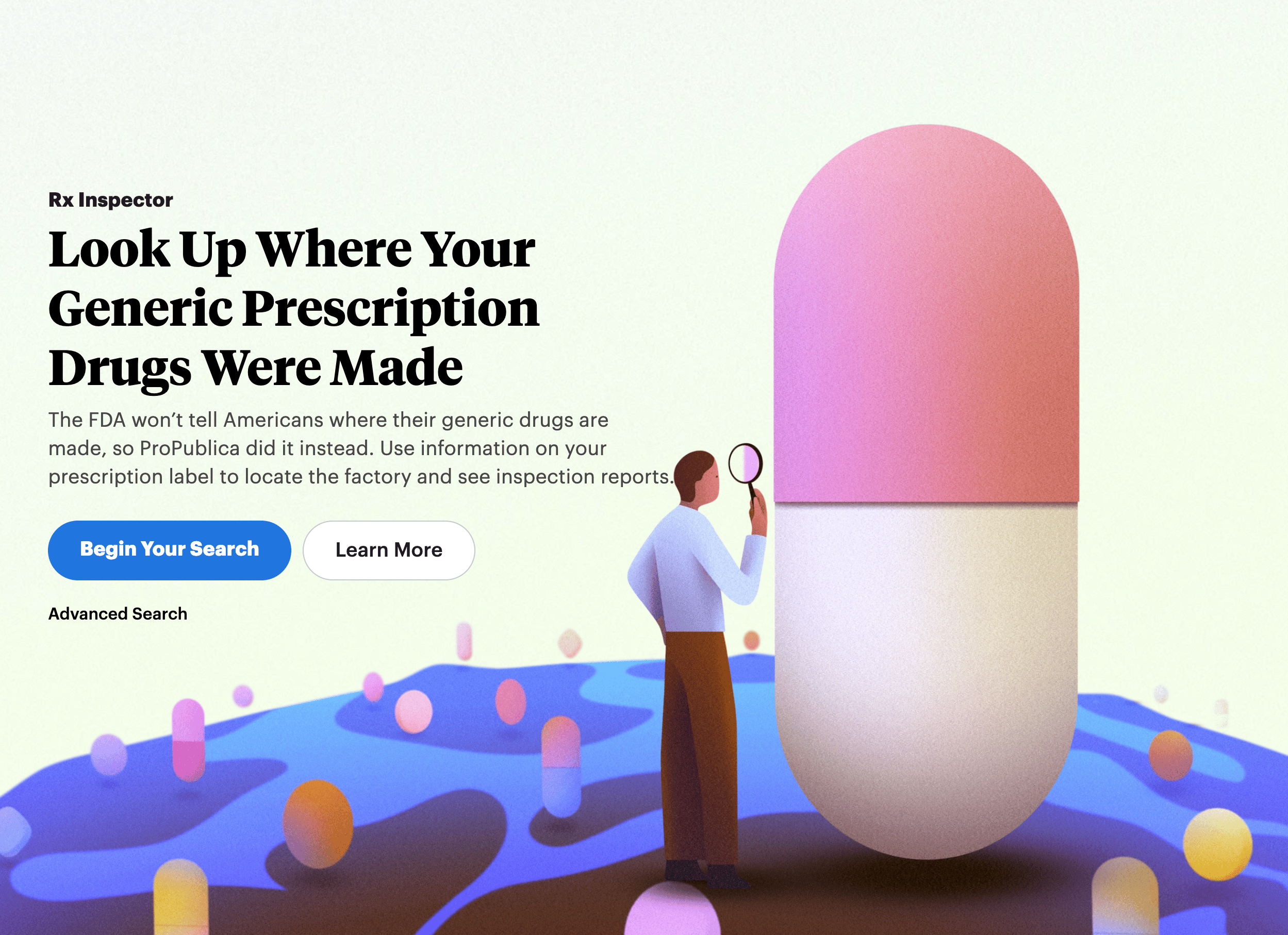 ProPublica: <a href="https://projects.propublica.org/rx-inspector/?_gl=1*1i1zb6y*_ga*MTY0Njc1MjIxNi4xNzU4NTQyODIz*_ga_K9RW8M6GL5*czE3NjgyMTQ2MDQkbzE0JGcwJHQxNzY4MjE0NjEzJGo1MSRsMCRoMA.."><strong>Rx Inspector: Look Up Where Your Generic Prescription Drugs Were Made</strong></a>, January 7 <span class="badge">database for drug manufacturing</span>