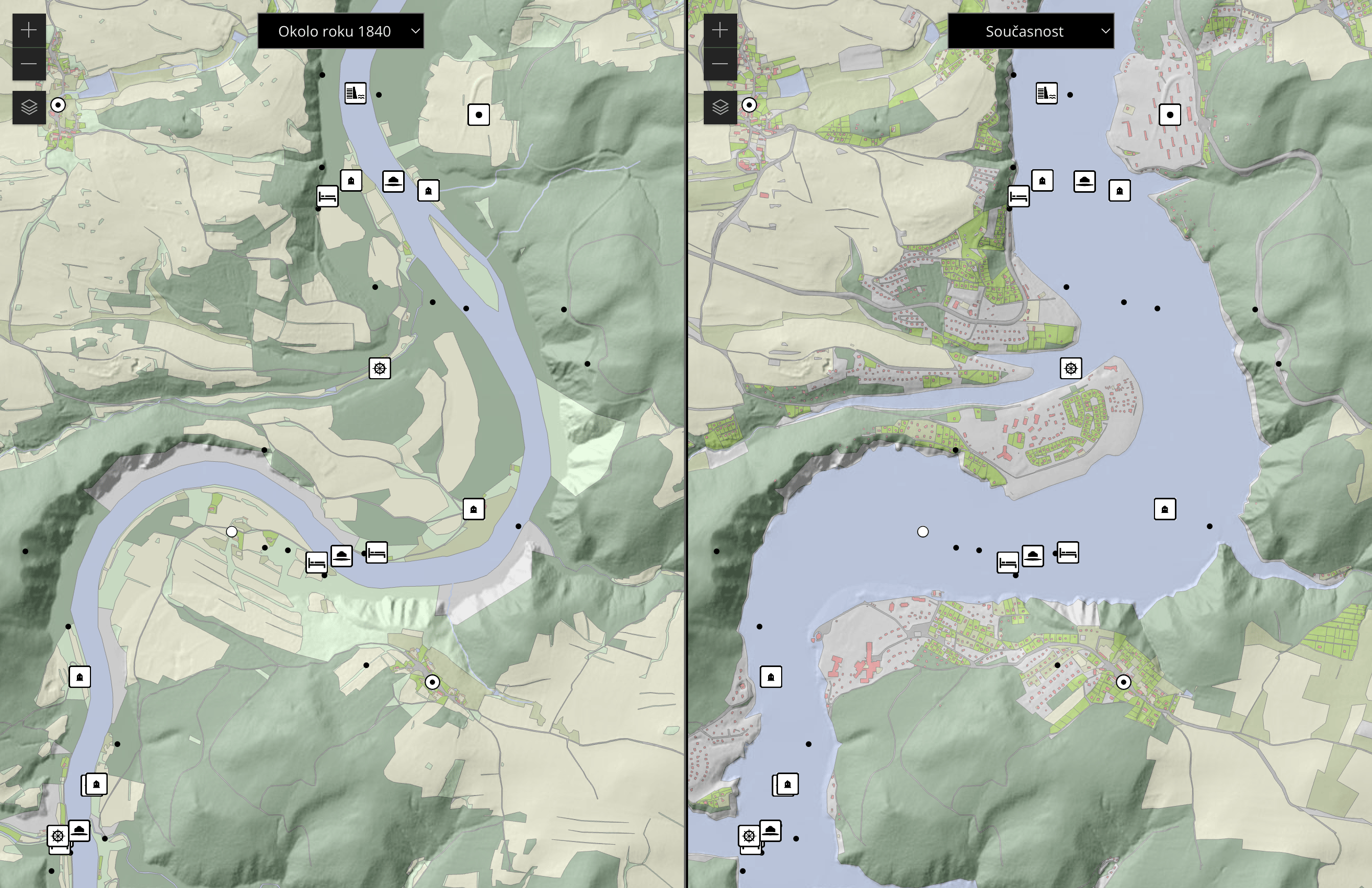 Geomatics CTU: "#Day11: In this app you can look back to the past and compare the historical landscape of the Vltava River valley to the present one," November 11 (<strong><a href="https://twitter.com/CtuGeomatics/status/1723345332904333406">Tweet</a></strong>)