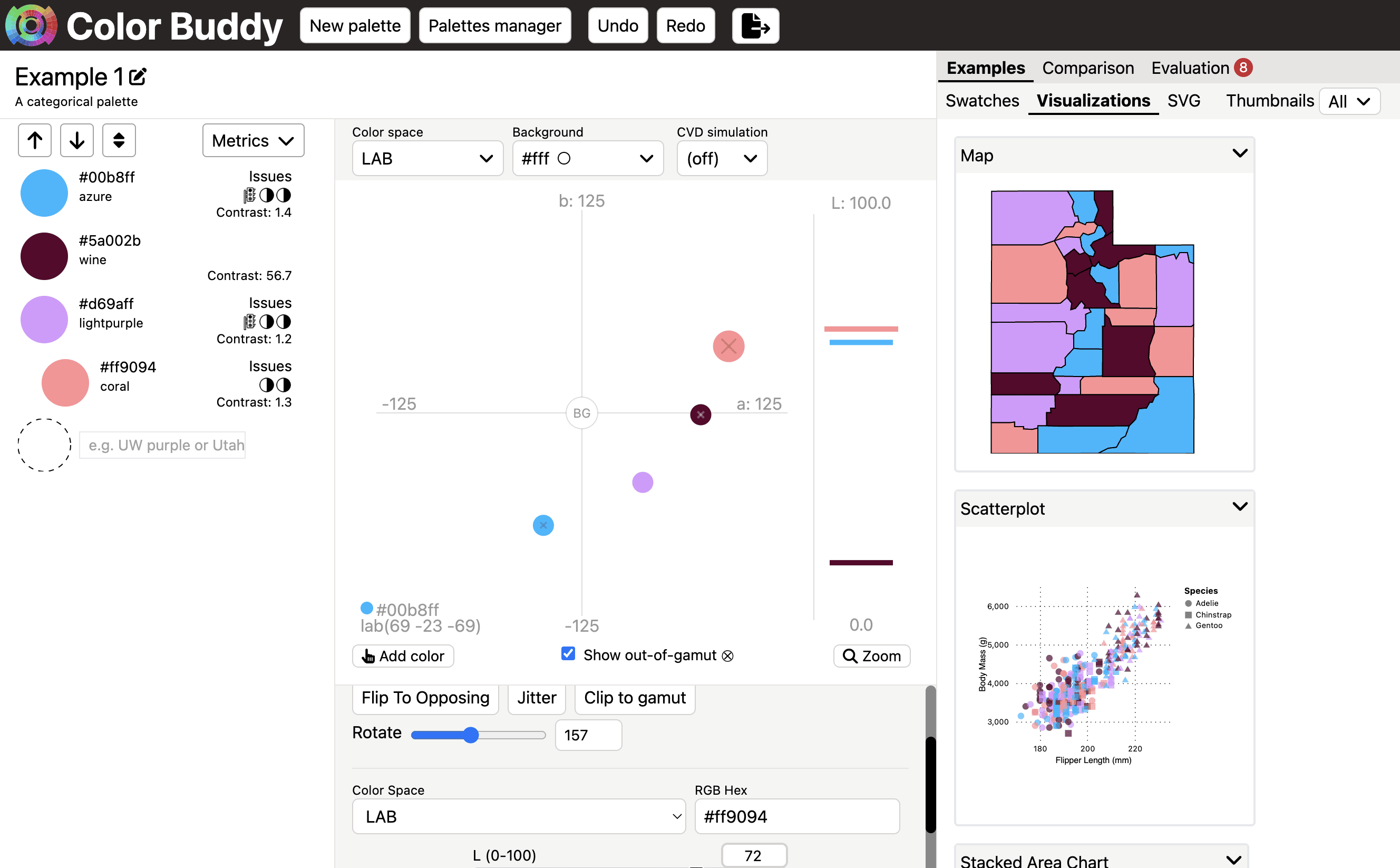 Dr. Annie CAIP FCRIC: Color Buddy, a tool for building color palettes for visualization, October 18 (<strong><a href="https://x.com/LoveStats/status/1847364429136232759">Tweet</a></strong>, <strong><a href="https://color-buddy.netlify.app/">Color Buddy</a></strong>)