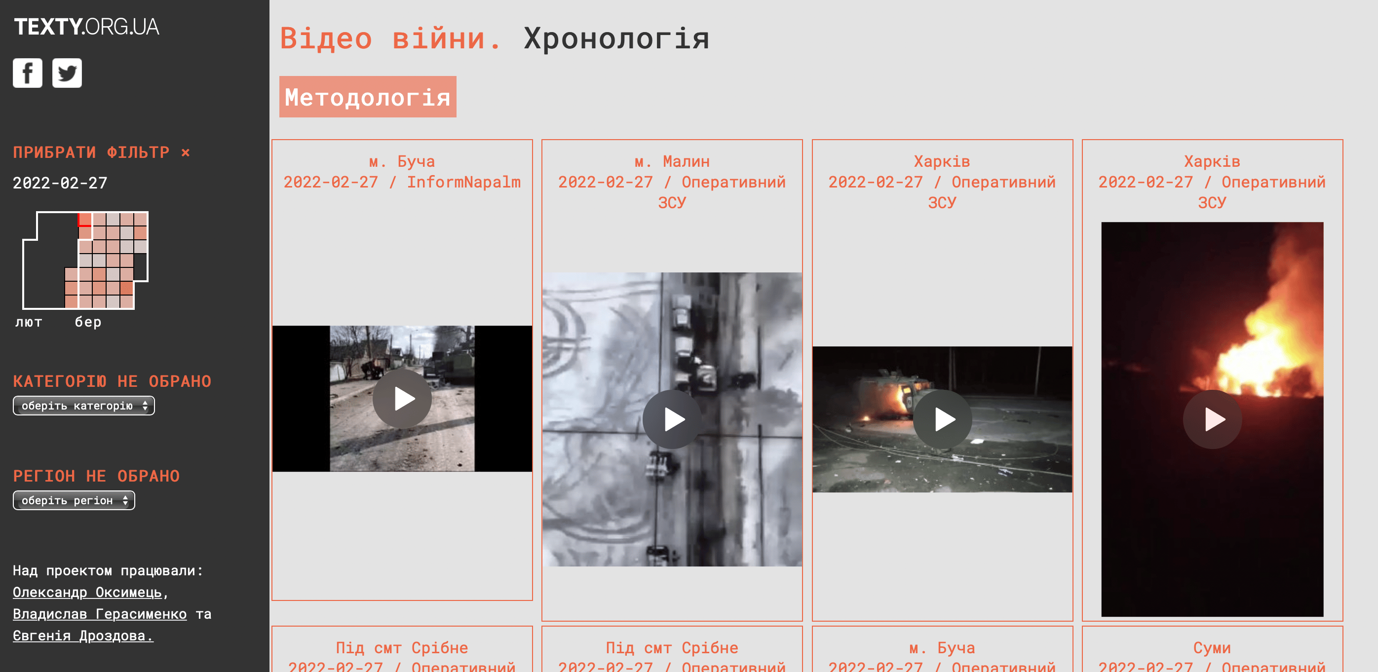 Texty: <strong><a href="https://texty.org.ua/d/2022/war_video/">Відео війни</a></strong>, March 23