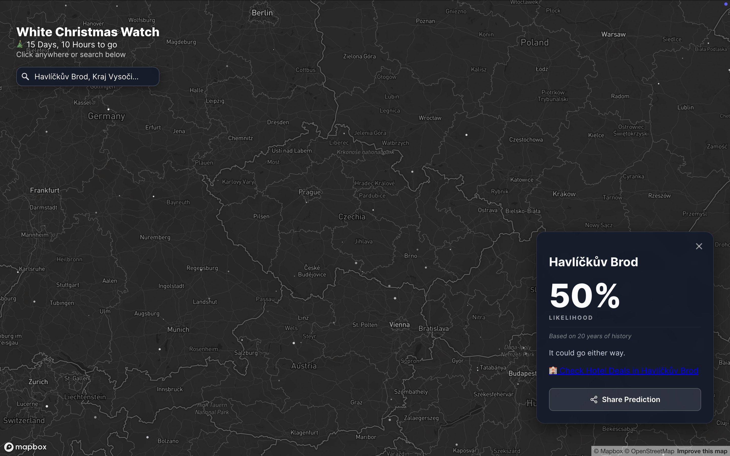 Maps Mania: How to Guarantee a White Christmas, December 8 (<a href="https://googlemapsmania.blogspot.com/2025/12/how-to-guarantee-white-christmas.html">Maps Mania</a>, <a href="https://whitexmas.app/">project</a>)