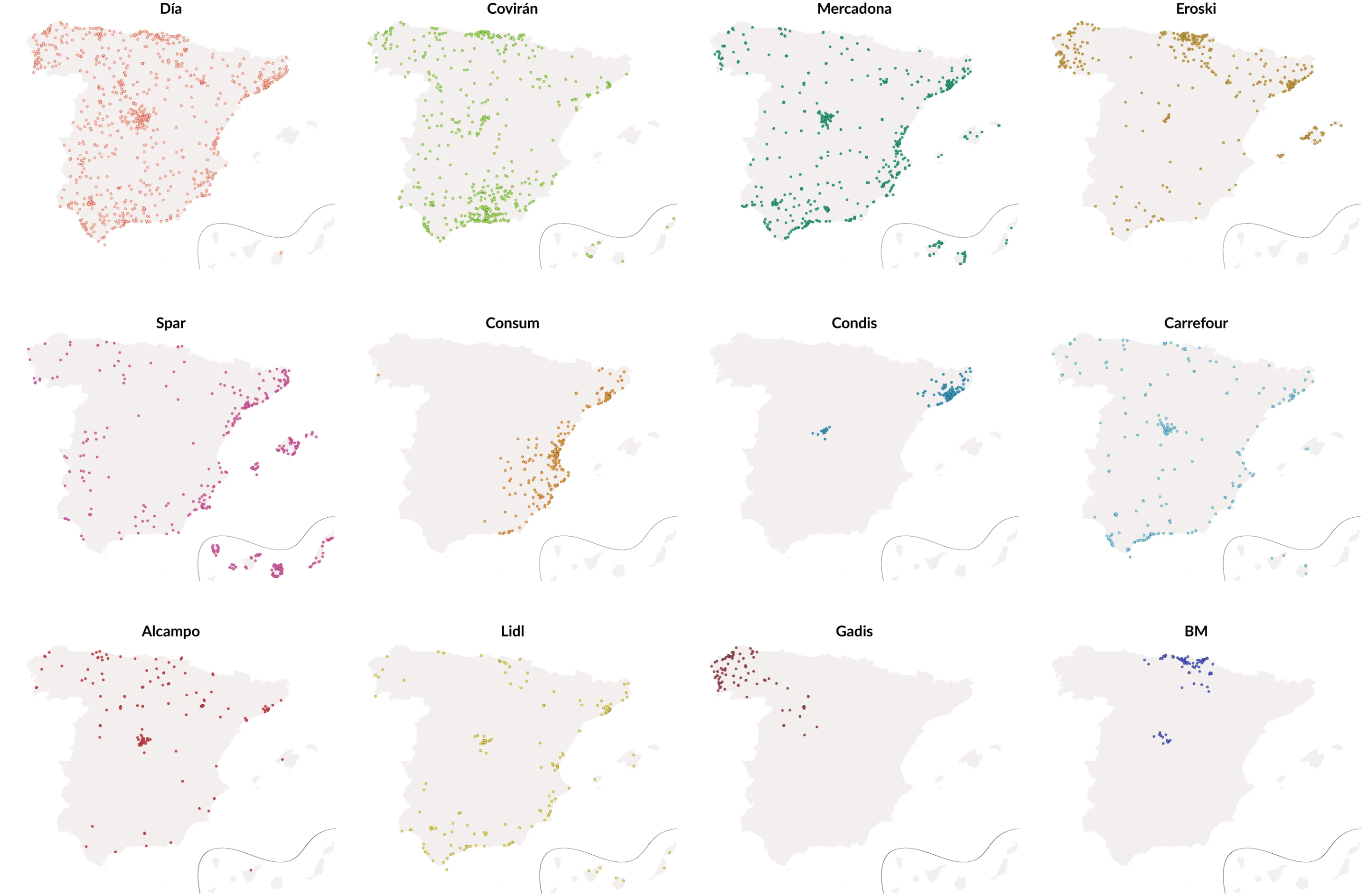 El Orden Mundial: <a href="https://elordenmundial.com/mapas-y-graficos/supermercados-espana-lucha-territorio-grandes-cadenas/"><strong>El mapa de los supermercados en España: así es la lucha por el territorio de las grandes cadenas</strong></a><strong> </strong>[<em>The map of supermarkets in Spain: this is how the big chains fight for territory</em>], May 6
