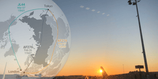 Flight routes and map projections