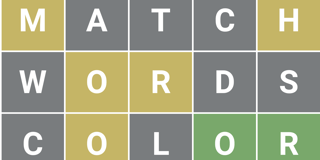 Green color shows where words match