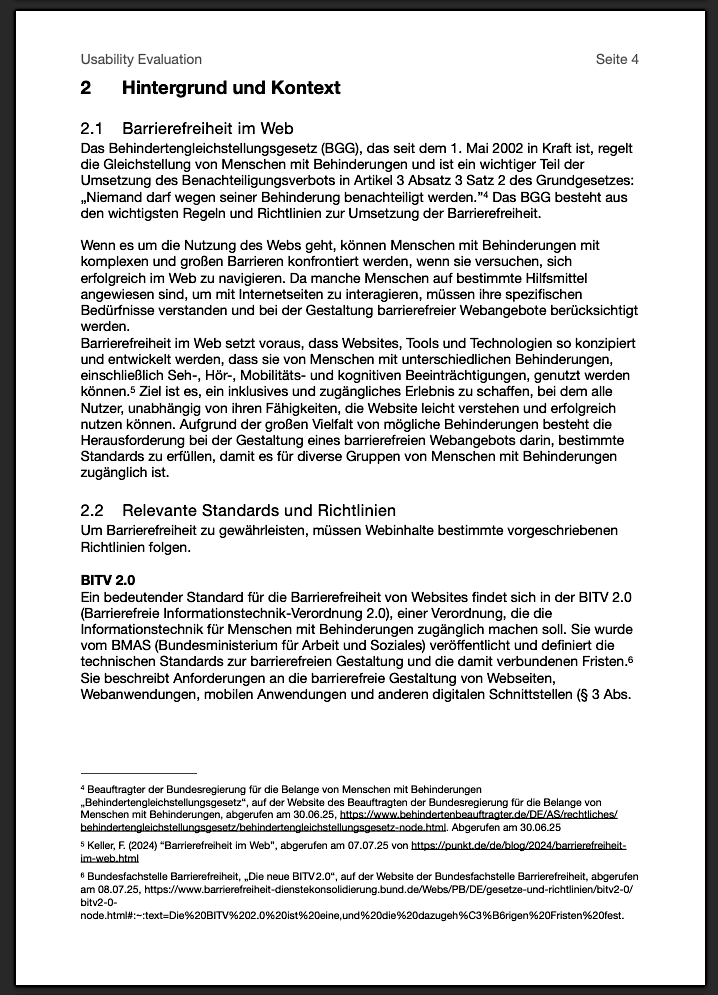 Web accessibility: A framework for evaluating the usability of the FHP (Potsdam University of Applied Sciences) website