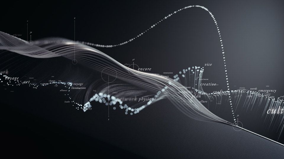 Rare Volume: "Data can be both functional and expressive. This visual system was created for Symphonologie, an AI-generated orchestral performance at The Louvre. Live audio feeds shaping visual expression in real time [...]," November 18 (<a href="https://www.linkedin.com/company/rare-volume/posts/"><strong>LinkedIn</strong></a>)